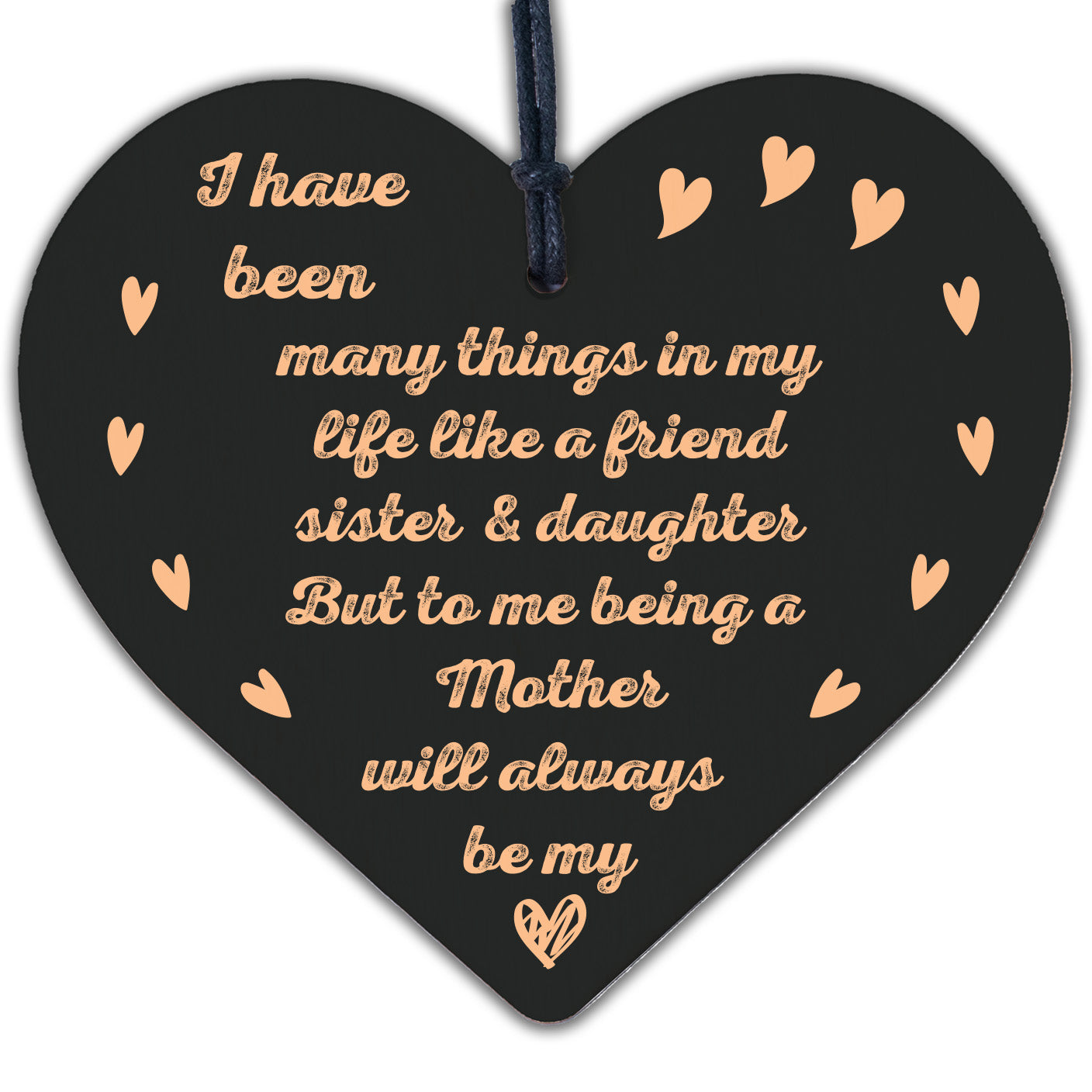 Mum Mother Sister Friendship Gift Wood Heart Sign Plaque Birthday Christmas Gift