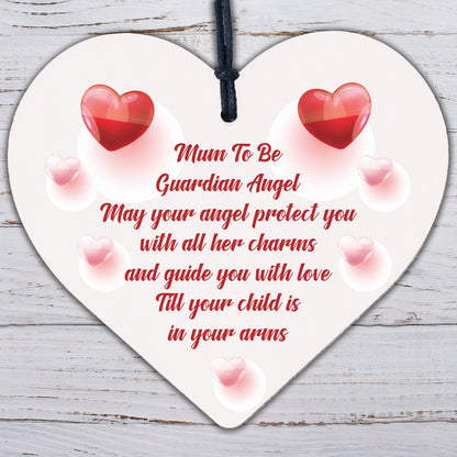 Mum To Be Gifts Guardian Angel Wooden Heart Baby Shower Gifts Boys Girls For Her