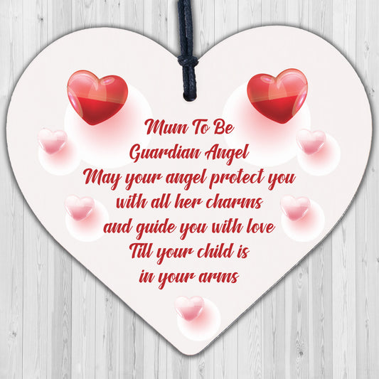 Mum To Be Gifts Guardian Angel Wooden Heart Baby Shower Gifts Boys Girls For Her