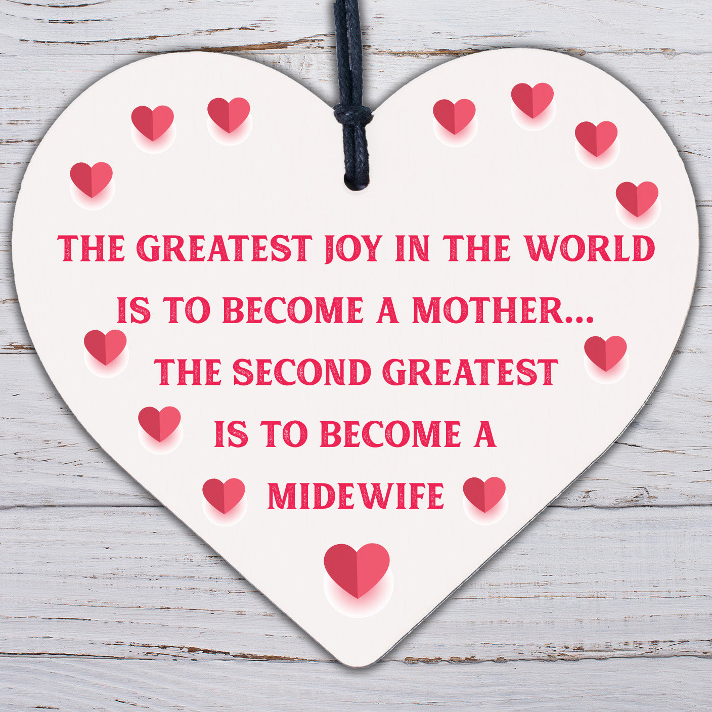 Greatest Joy Mother Midwife Wooden Hanging Heart Nurse Gift Student Plaque Sign