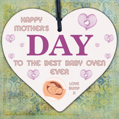 Mothers Day Gift From Bump Wood Heart Best Baby Oven Mum To Be Gifts Keepsake