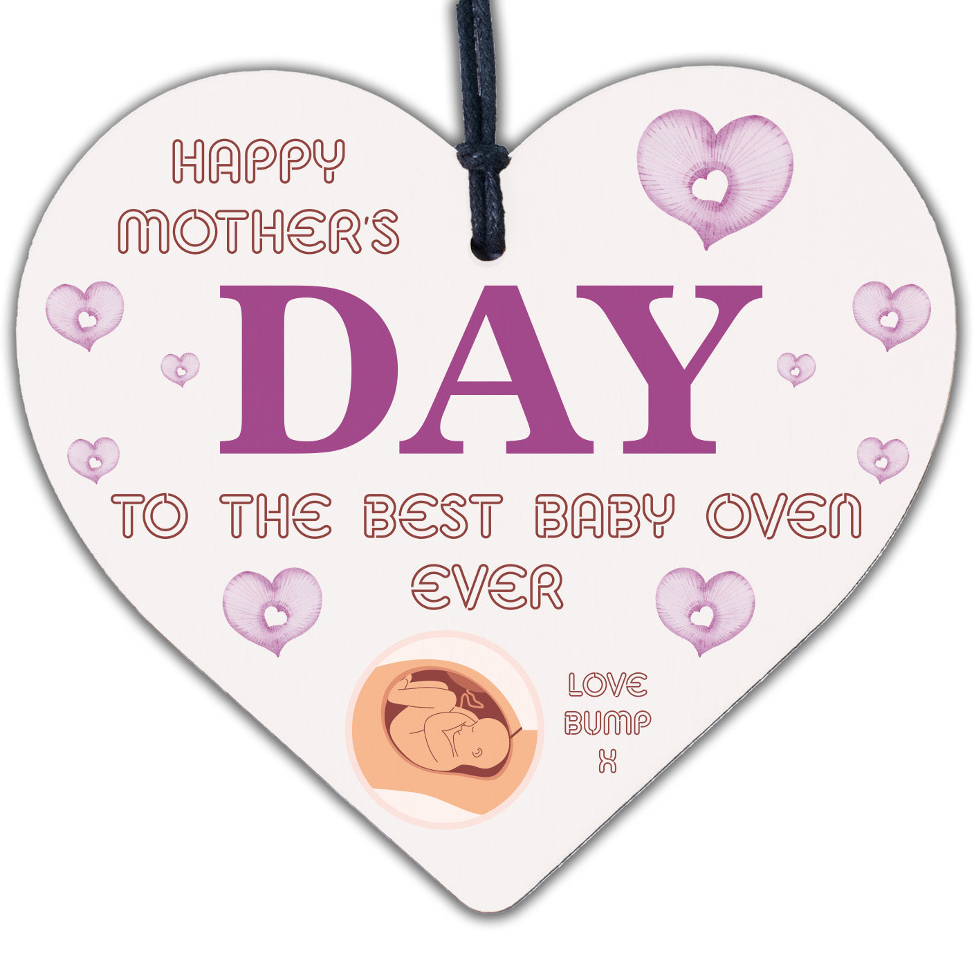 Mothers Day Gift From Bump Wood Heart Best Baby Oven Mum To Be Gifts Keepsake