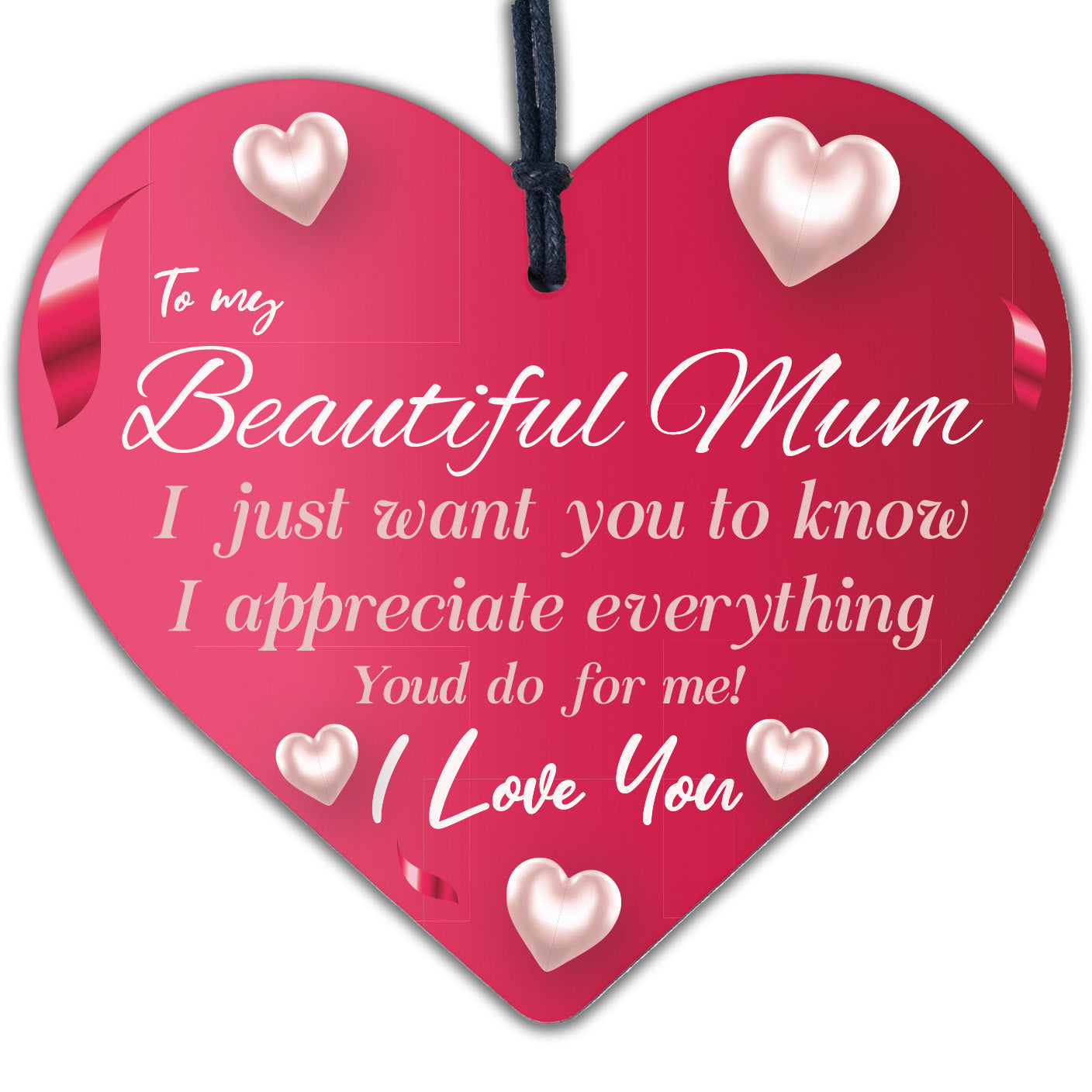 Mum Gifts For Mothers Day Birthday Wood Hearts Gifts From Daughter Son Keepsakes