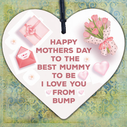 Mummy To Be Mothers Day Gift From Bump Wood Heart Gift For New Mum Mummy