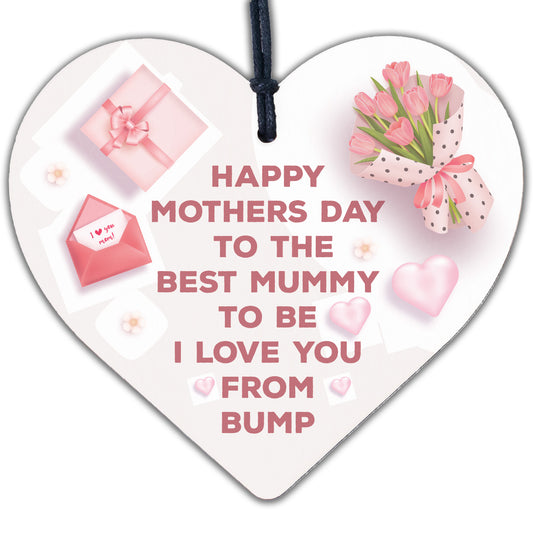 Mummy To Be Mothers Day Gift From Bump Wood Heart Gift For New Mum Mummy