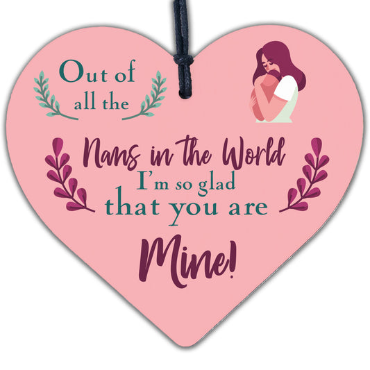 Novelty Gift For Nan On Mothers Day Birthday Thank You Gift For Her Wood Heart