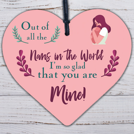 Novelty Gift For Nan On Mothers Day Birthday Thank You Gift For Her Wood Heart