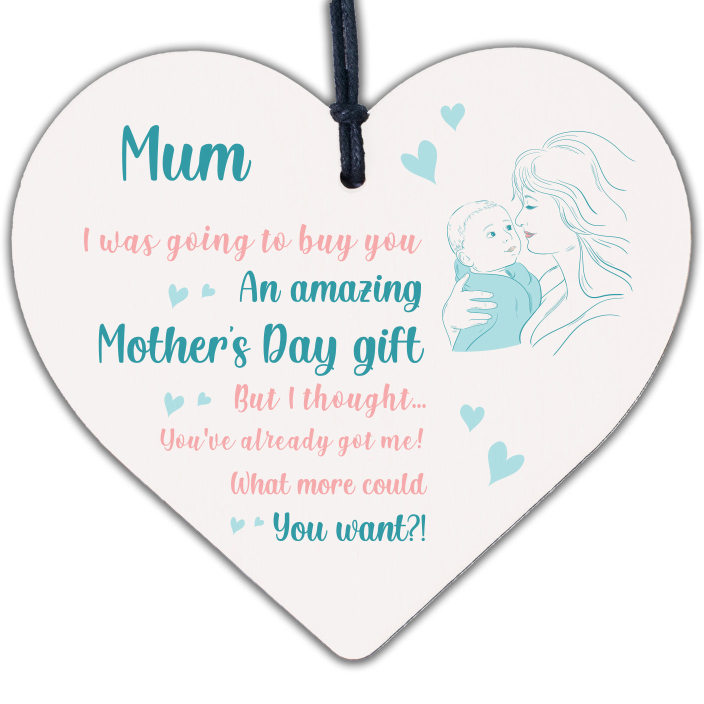 Funny Mothers Day Gift For Mum Wood Heart Sign Gift From Daughter Novelty Gift