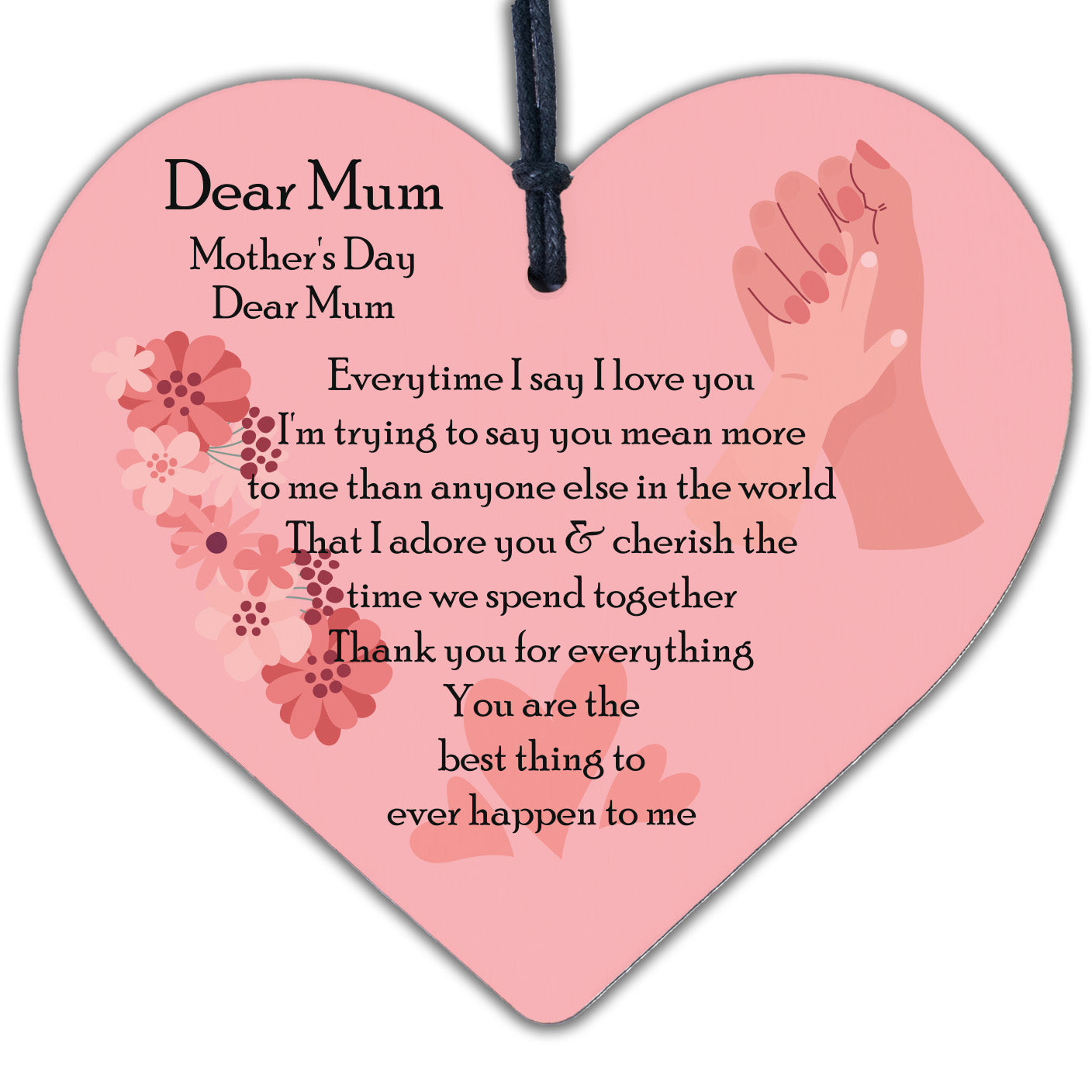 Happy Mothers Day Card Mothers Day Card Heart Mother Daughter Gifts Thank You
