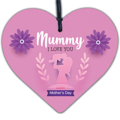 Mothers Day Gift for Mummy Wood Heart Thank You Gift For Her Daughter Son