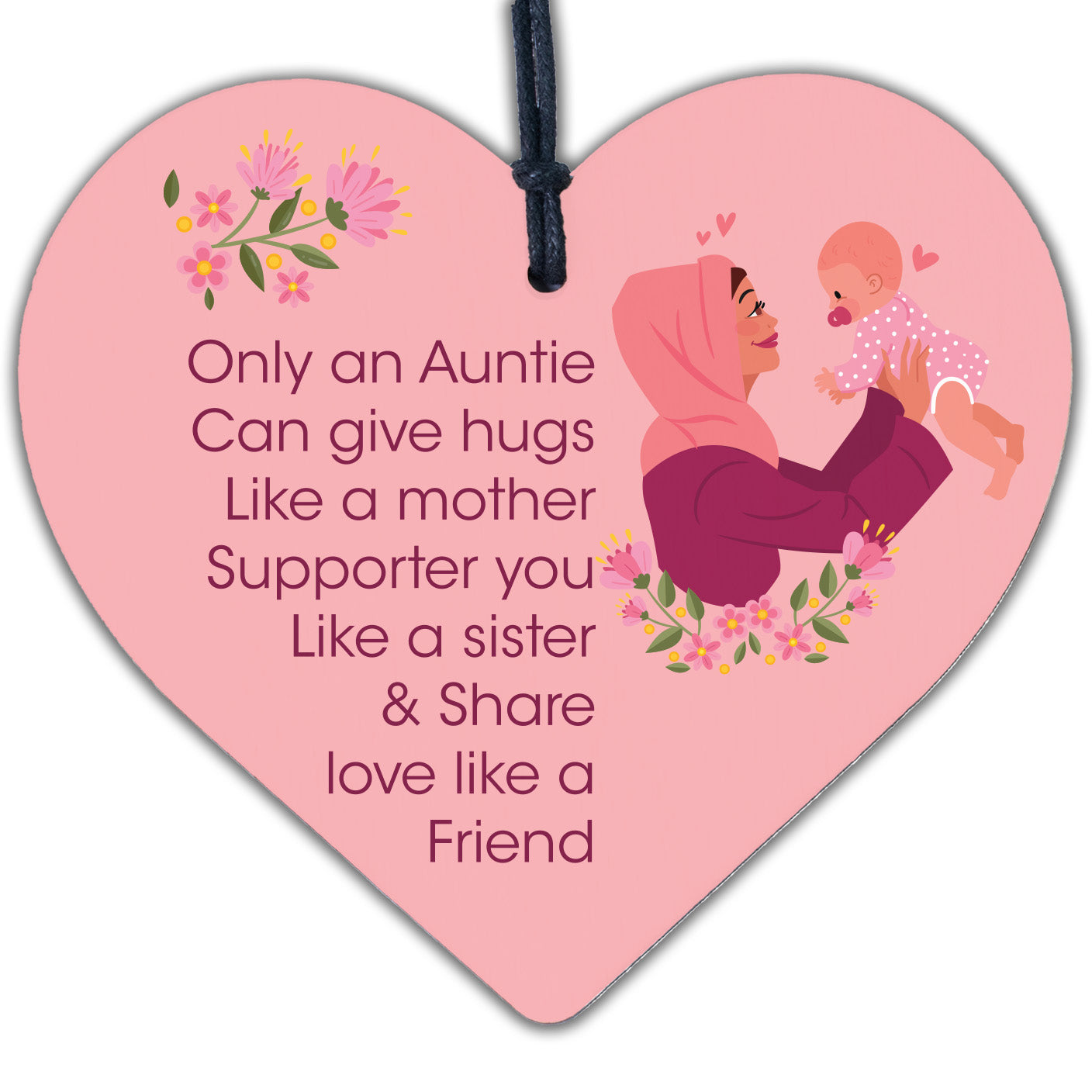 Auntie Wood Heart Gifts For Mothers Day Birthday Auntie Gifts From Niece Nephew