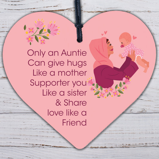 Auntie Wood Heart Gifts For Mothers Day Birthday Auntie Gifts From Niece Nephew