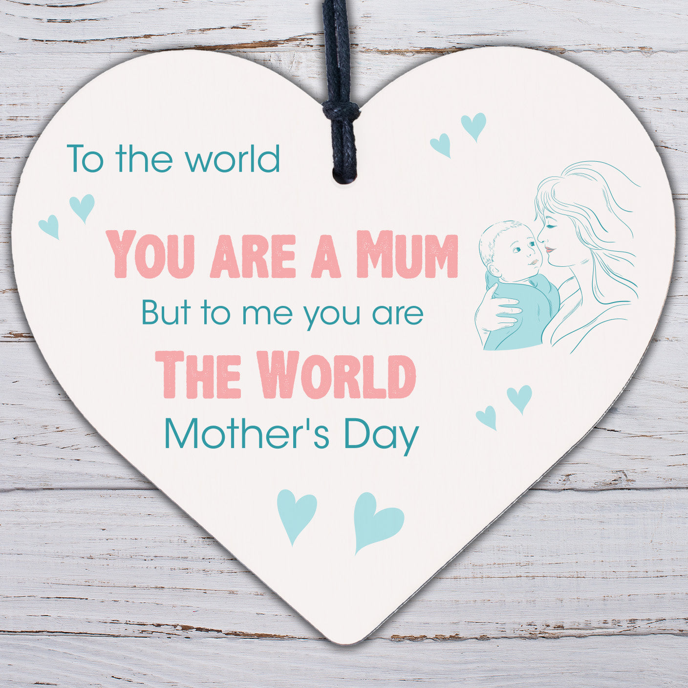 Love You Mum Gift Engraved Heart Mothers Day Gift For Mum From Daughter Son