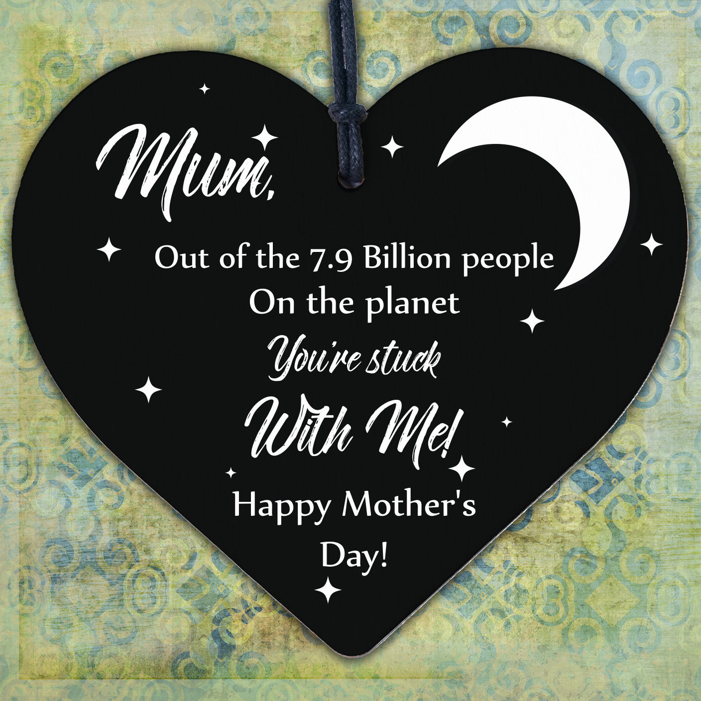 Mum Mothers Day Funny Gift From Son Daughter Wooden Heart Gift For Mum