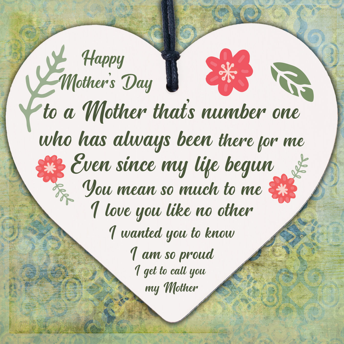 Happy Mothers Day Mum Gift For Her Engraved Hearts Gift From Daughter or Son