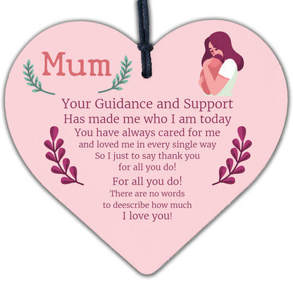 Mum Gifts Engraved Heart Birthday Mothers Day Gift Quote Thank You Gift For Her