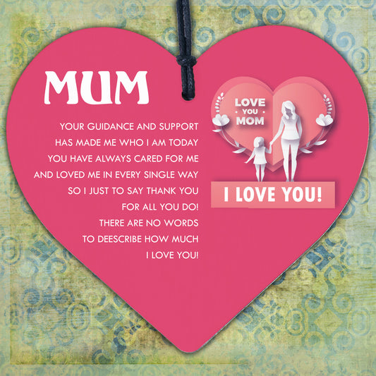 Funny Rude Mothers Day Gift Wood Heart Mum Cheeky Gift From Daughter Son