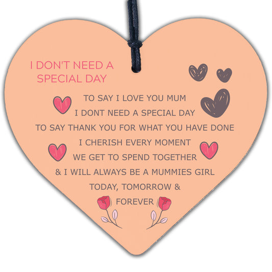 Funny Rude Mothers Day Gifts Novelty Wood Heart Sign Gift For Mum Daughter Son