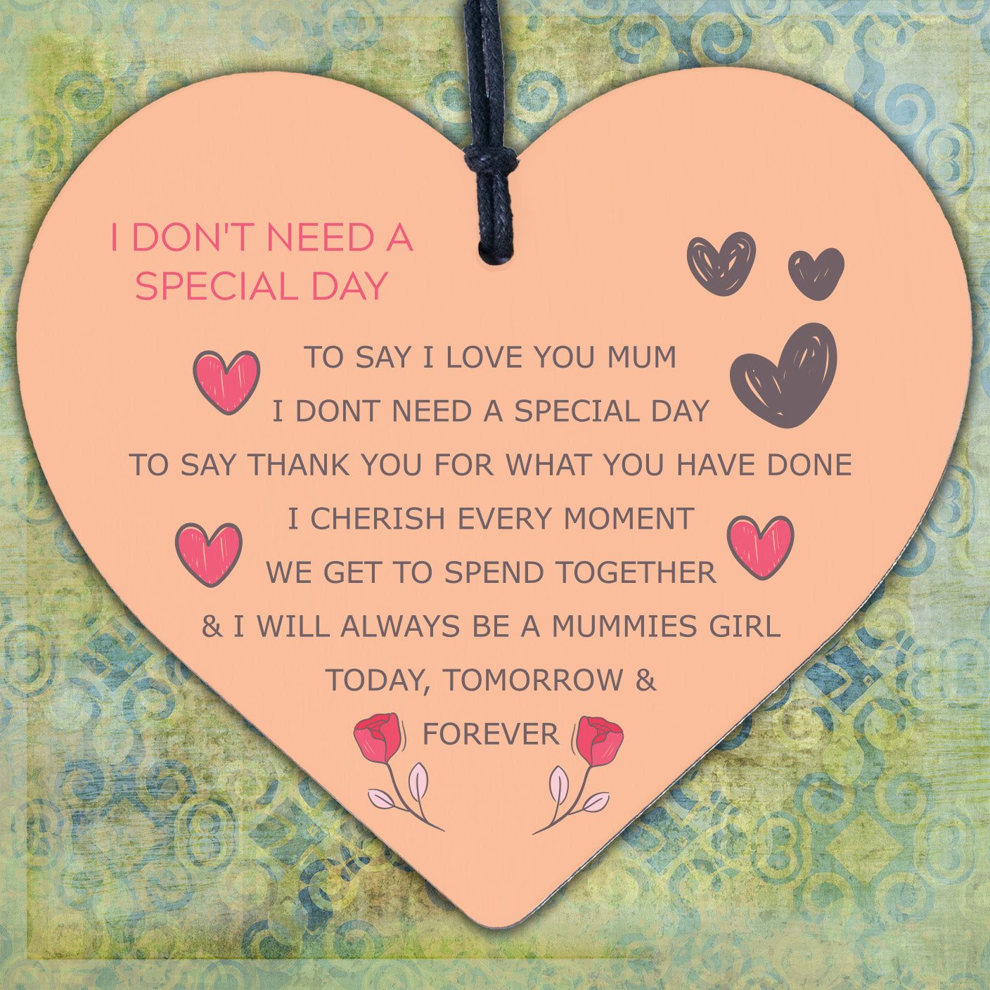 Funny Rude Mothers Day Gifts Novelty Wood Heart Sign Gift For Mum Daughter Son