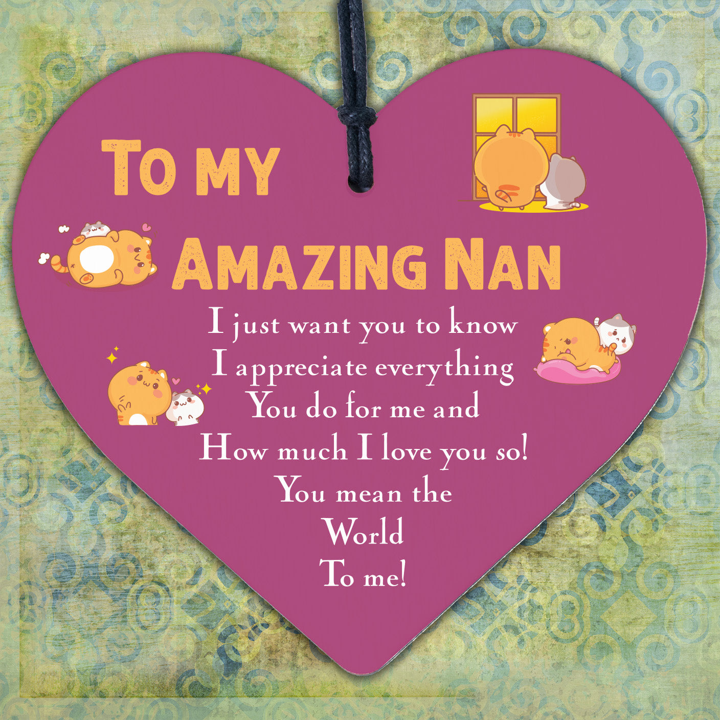 Amazing Nan Mothers Day Birthday Gift For Her Wooden Heart Gift For Nan Nanny