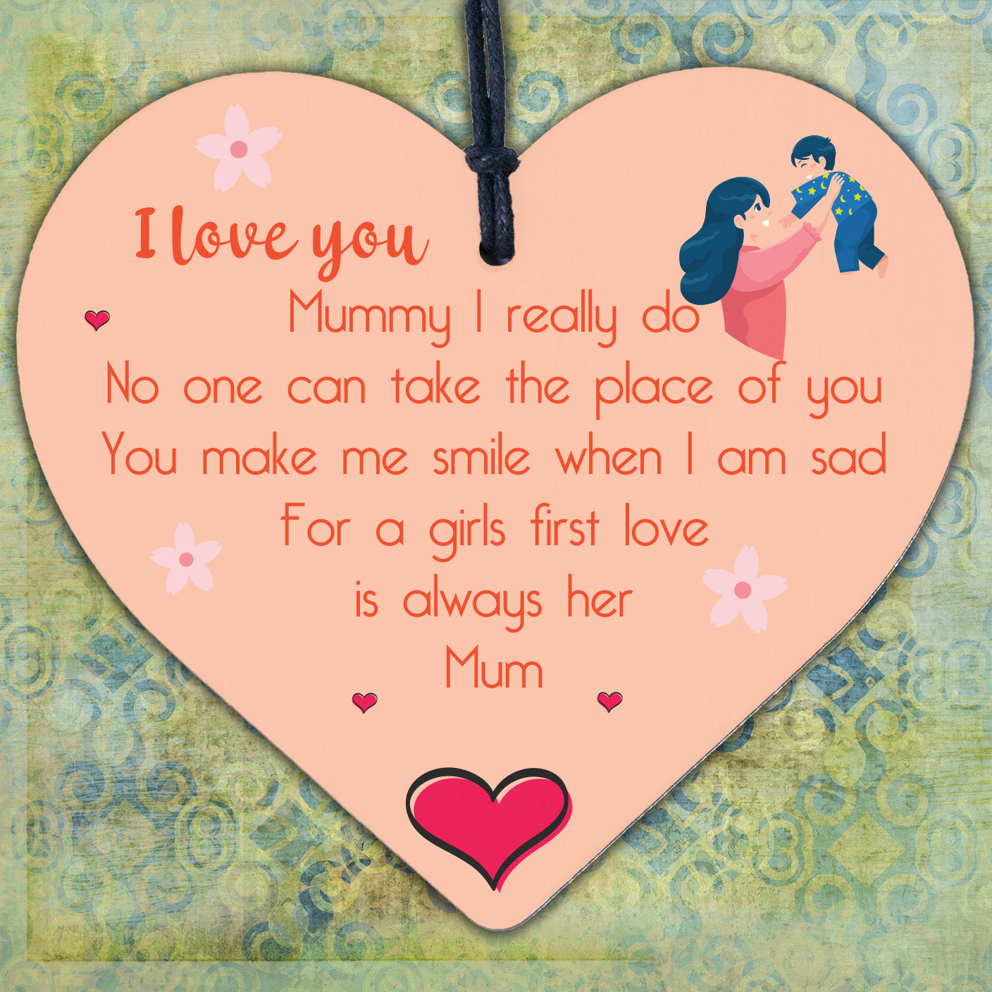 Mum Plaque Gifts From Daughter Son Wood Heart Mothers Day Mummy Xmas Gifts