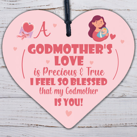 Godmother Gift Thank You Wood Engraved Heart Mothers Day Birthday Gift For Her