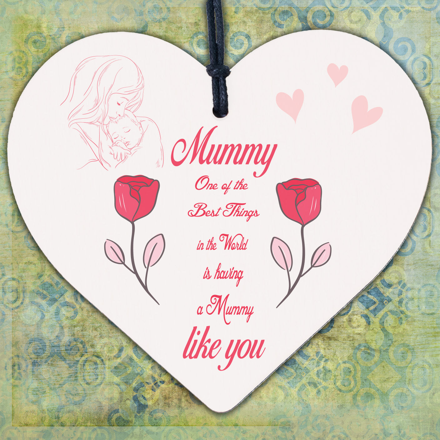 Mummy Nanny Grandma Wood Heart Gifts For Mothers Day Birthday Gift For Her