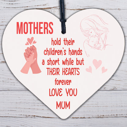 Mother Daughter Gifts Wooden Heart Gifts For Mum Birthday Card Mothers Day Gift