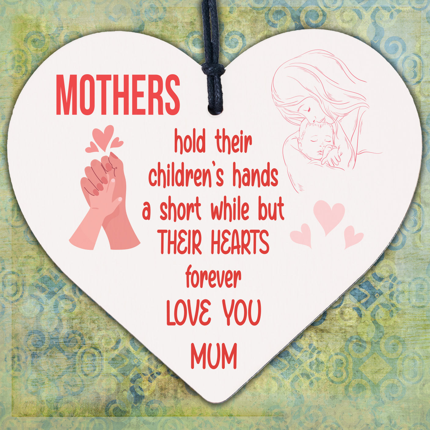 Mother Daughter Gifts Wooden Heart Gifts For Mum Birthday Card Mothers Day Gift