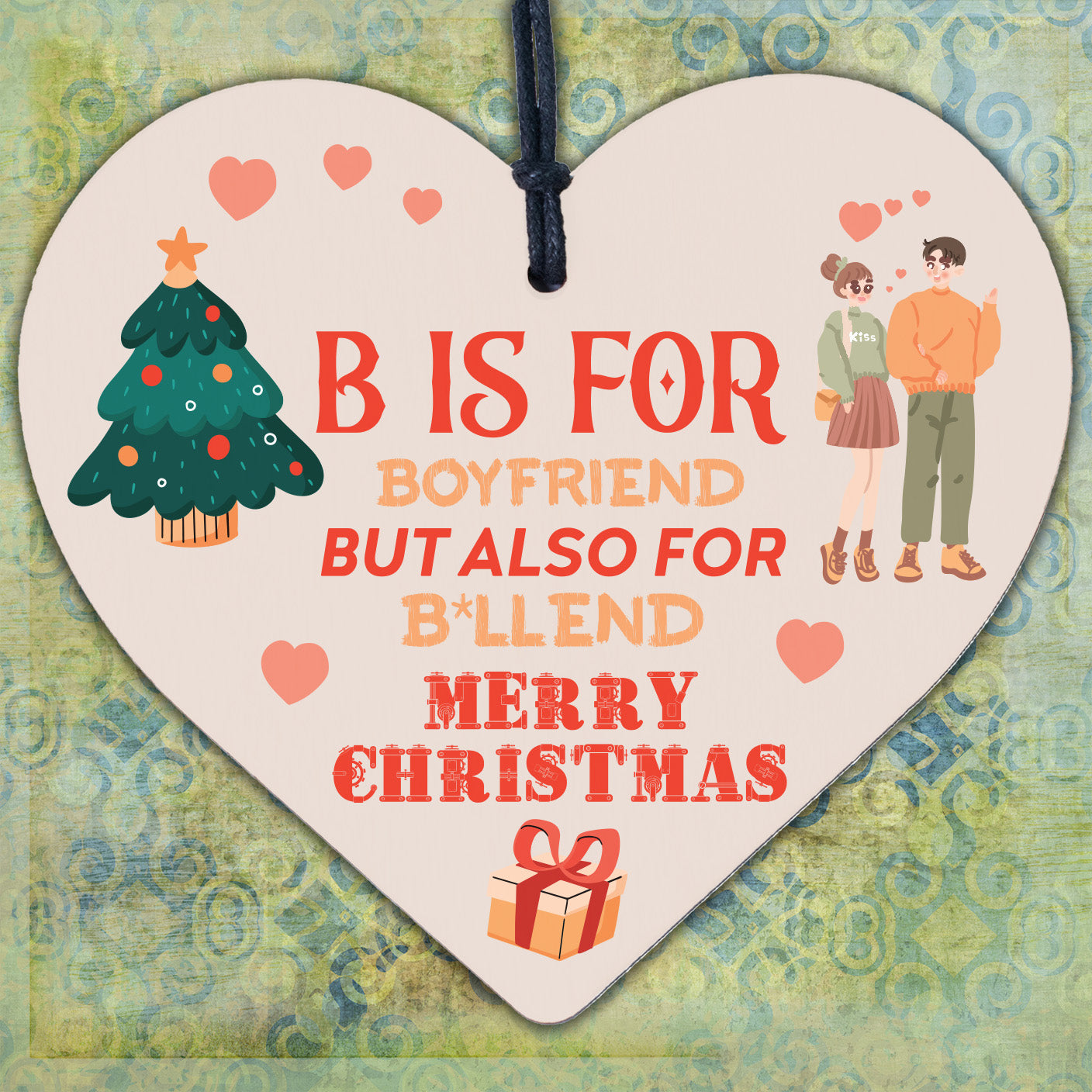 FUNNY Christmas Gift For Boyfriend Heart Rude Gift For Boyfriend For Him