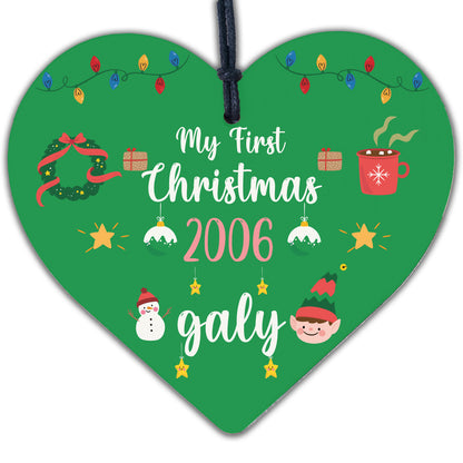 My First Christmas Heart Babys First Christmas Gift Tree Decoration 1st Xmas