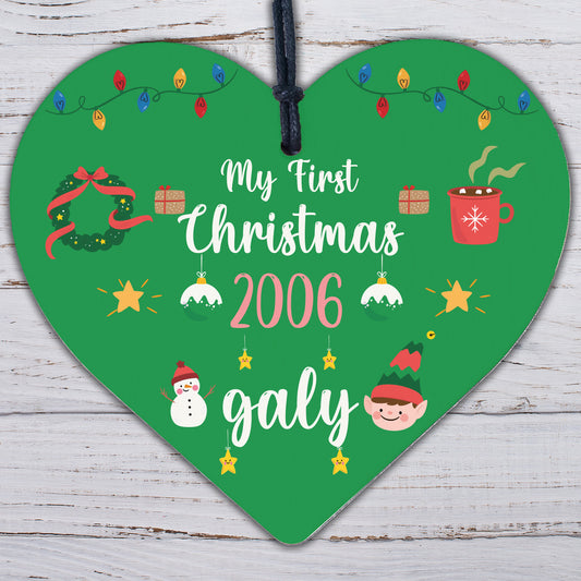 My First Christmas Heart Babys First Christmas Gift Tree Decoration 1st Xmas