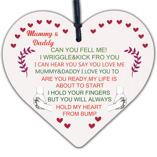 Mum To Be Dad To Be Gift Heart Baby Keepsake Gift From Bump To Mummy Daddy