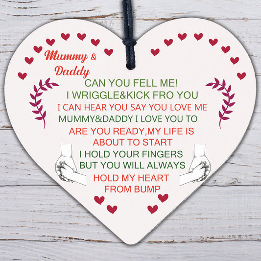 Mum To Be Dad To Be Gift Heart Baby Keepsake Gift From Bump To Mummy Daddy