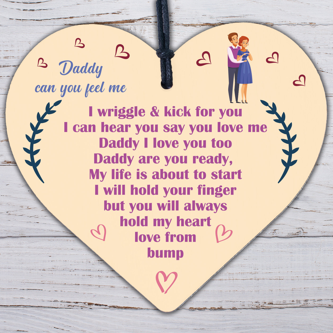 Handmade Heart From Bump Gifts For Men Daddy To Be Birthday Father Baby Son