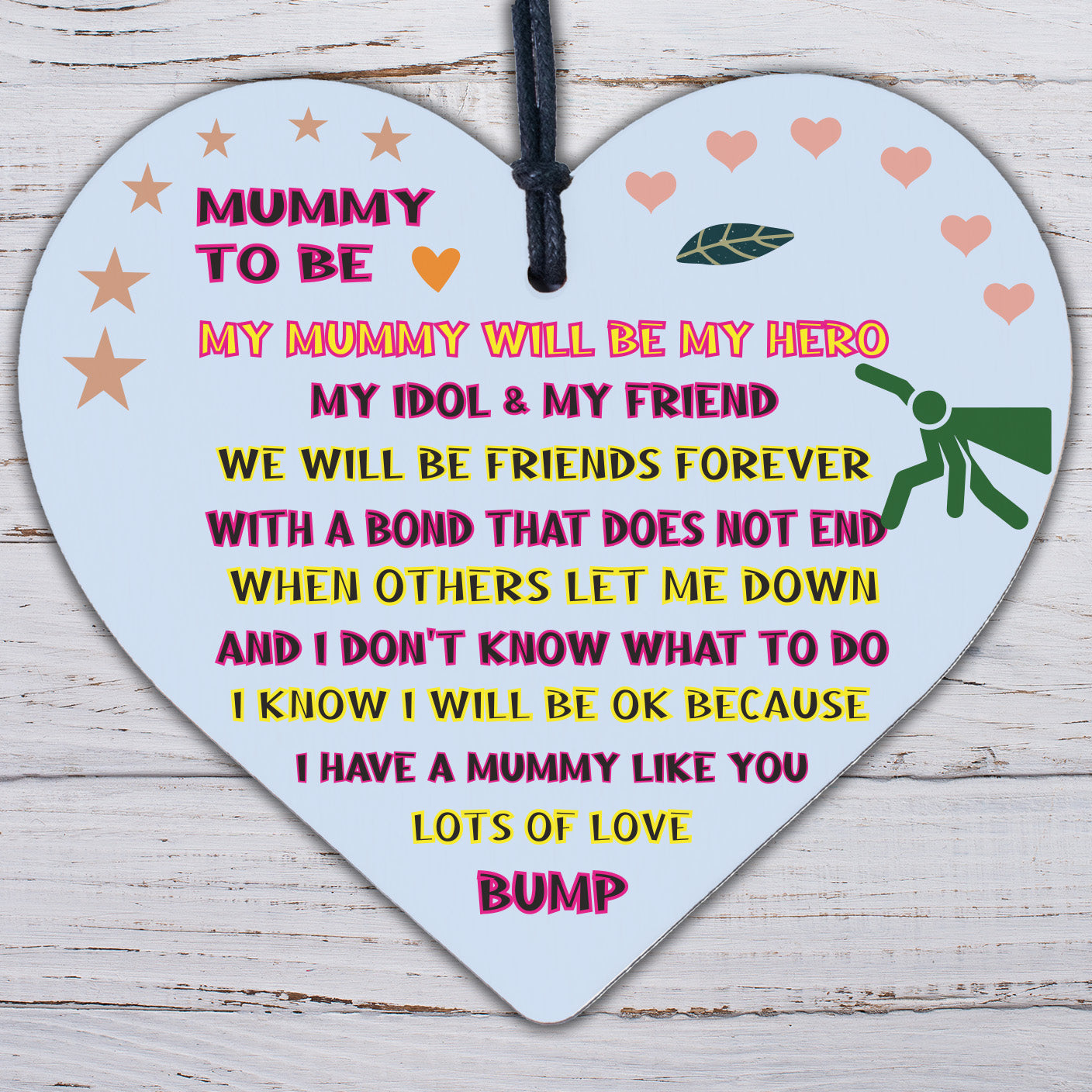 Mummy To Be Gifts Bump BABY SHOWER Baby Girl Boy Present Wood Heart Keepsake