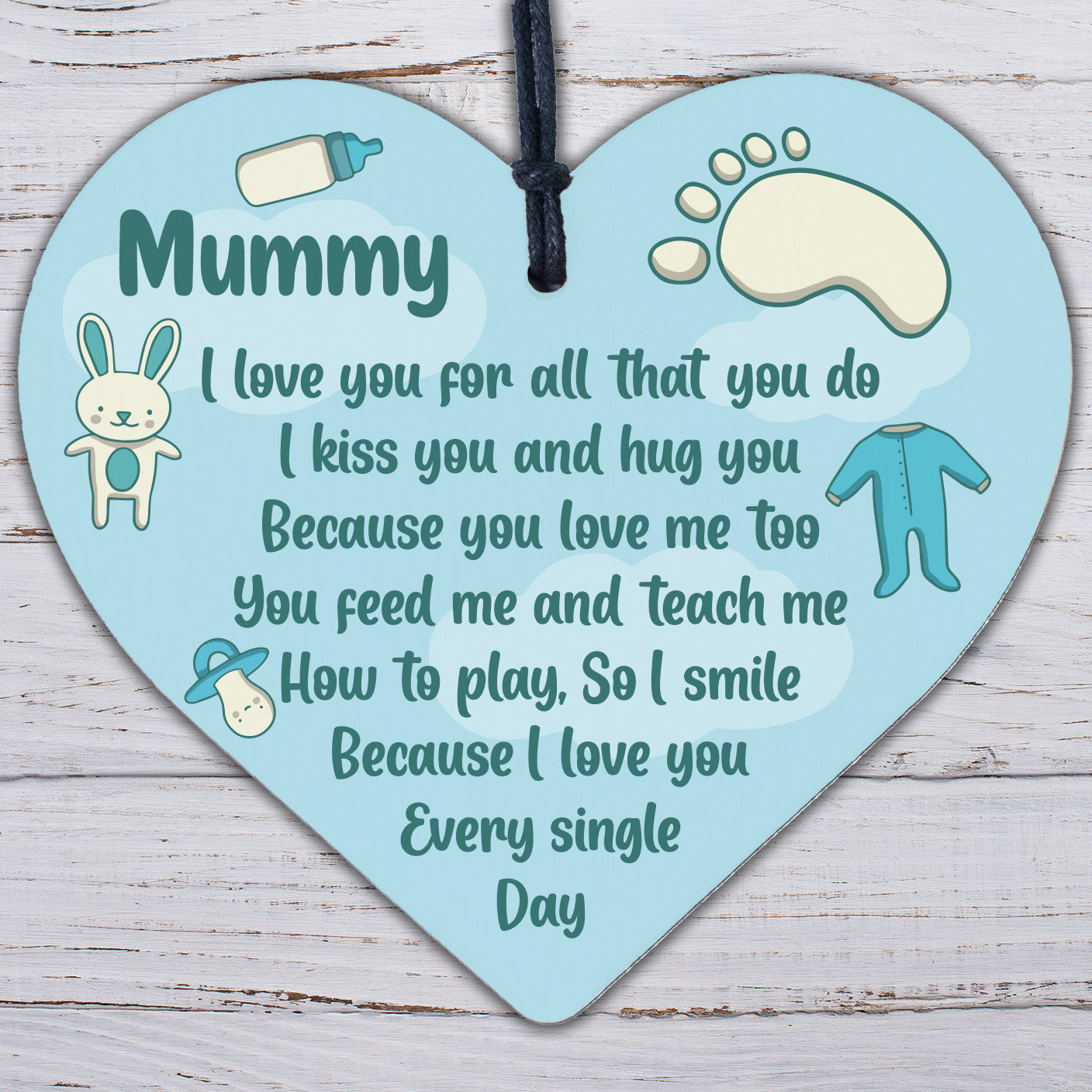 Mum Birthday Christmas Mummy To Be Wooden Heart From Bump Baby Gift Keepsake