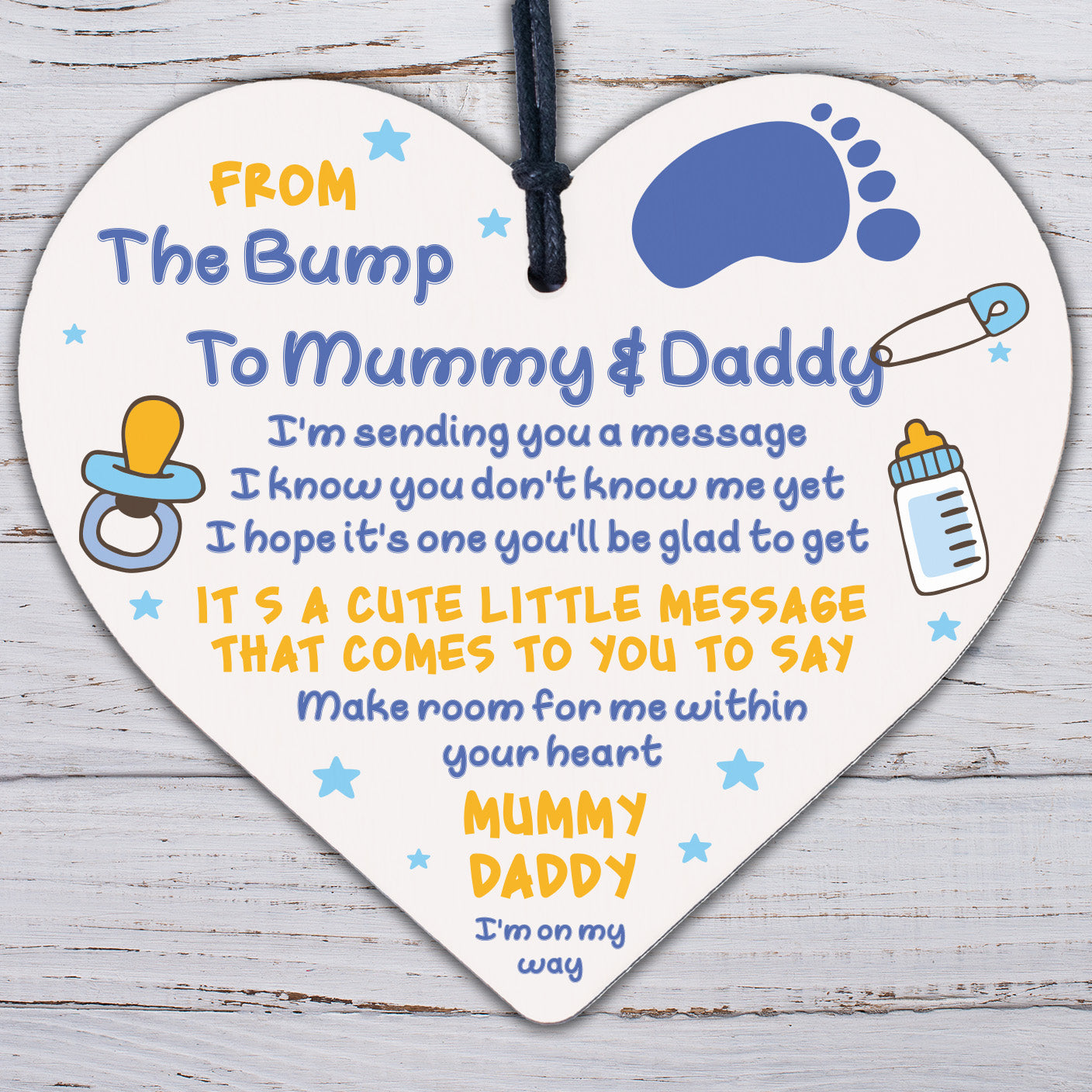 From Bump Gifts Mummy To Be Gifts Daddy To Be Card Wood Heart Baby Shower Gift