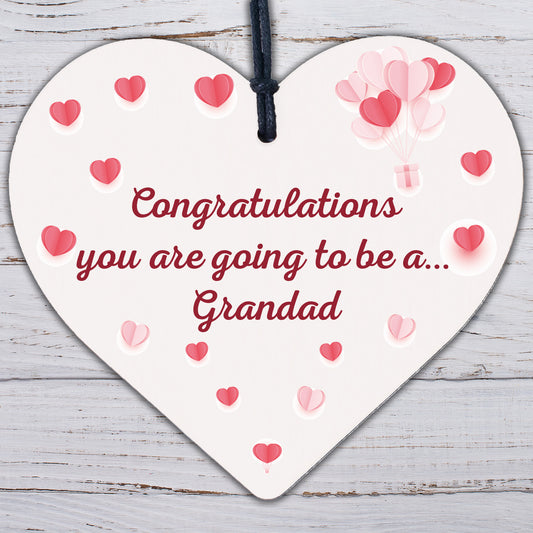 Handmade Pregnancy Announcent Gift Heart Congratulations Grandad Dad From Bump