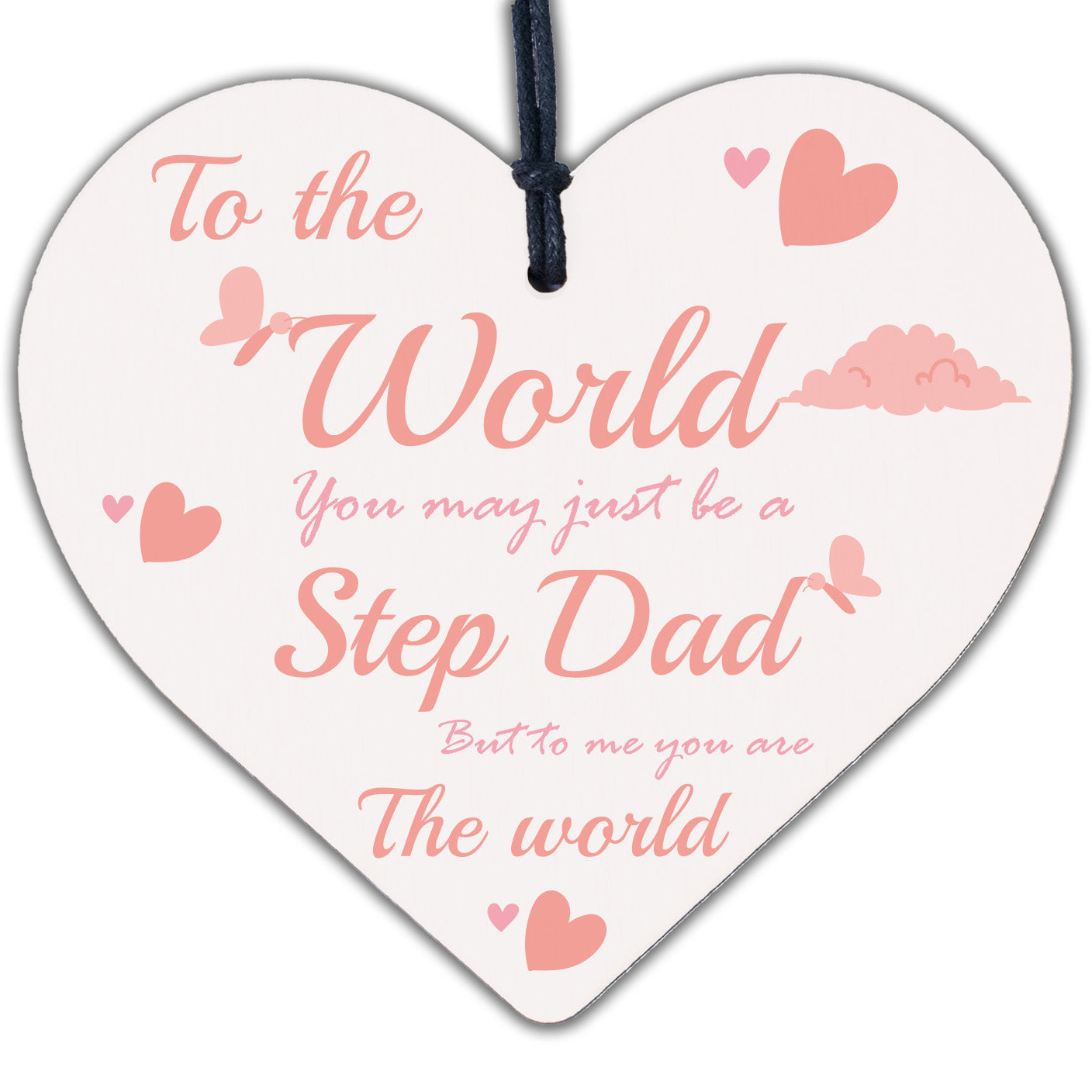 Step Dad Daddy Gifts Christmas Birthday Wooden Heart Plaque Sign Gift Keepsake