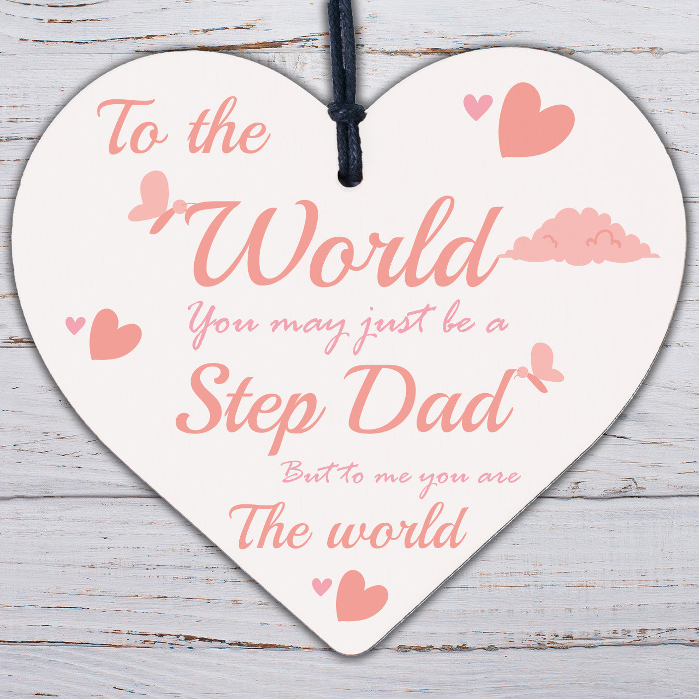 Step Dad Daddy Gifts Christmas Birthday Wooden Heart Plaque Sign Gift Keepsake