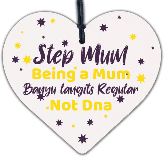 Step Mum Mummy Gifts Christmas Birthday Handmade Wooden Heart Plaque Sign Gift