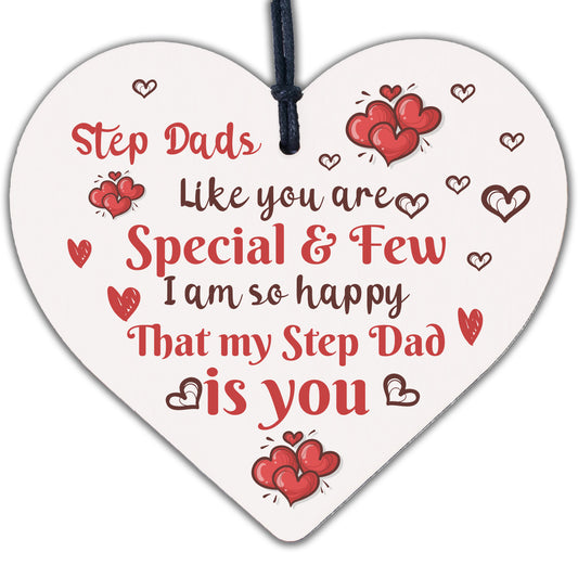 Step Dad Father Gift Christmas Birthday Gift Wooden Heart Plaque Thank You Gifts