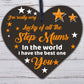 STEP MUM Thank You Gift Wood Heart Mum Mummy Christmas Birthday Son Daughter