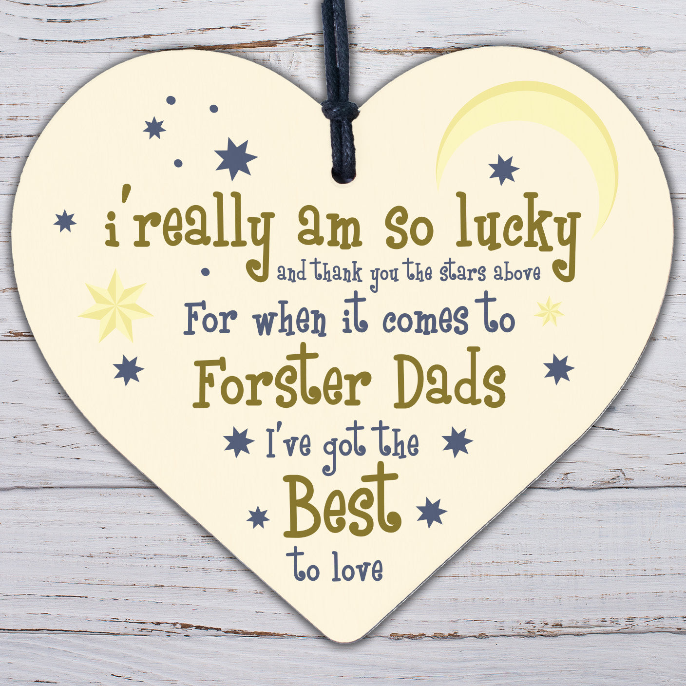 Foster Dad Parent Step Dad Father Gifts Wooden Heart Sign Christmas Birthday