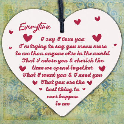 I Love You Plaque Heart Special Anniversary Valentines Day Gift For Husband Wife