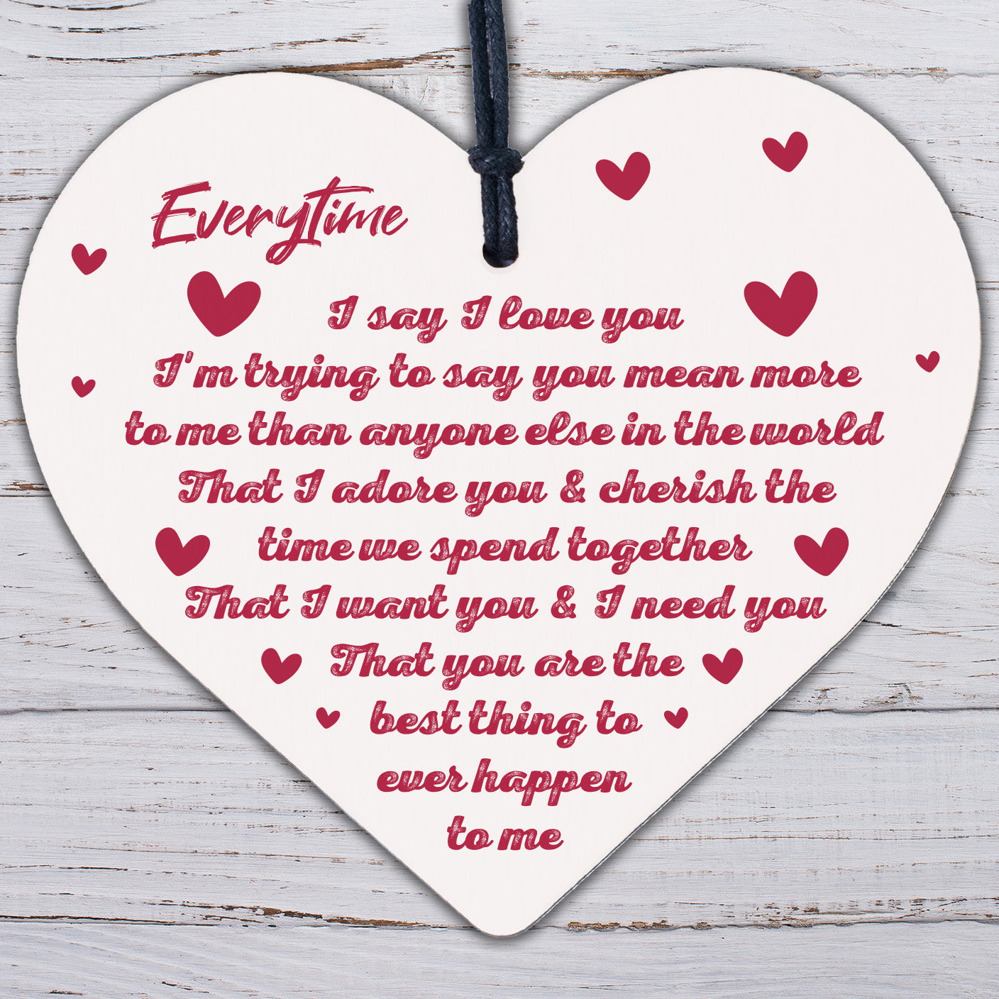 I Love You Plaque Heart Special Anniversary Valentines Day Gift For Husband Wife