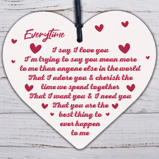 I Love You Plaque Heart Special Anniversary Valentines Day Gift For Husband Wife