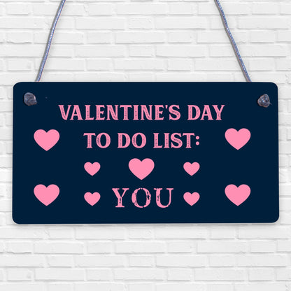 Funny Valentines Day Card For Him Her TO DO LIST Joke Husband Wife Card