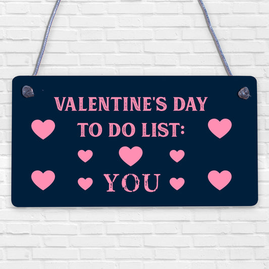 Funny Valentines Day Card For Him Her TO DO LIST Joke Husband Wife Card